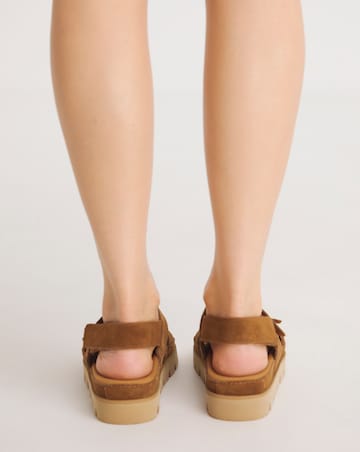Edie Chunky Suede Touch and Close Sandals - Wide Fit (E)