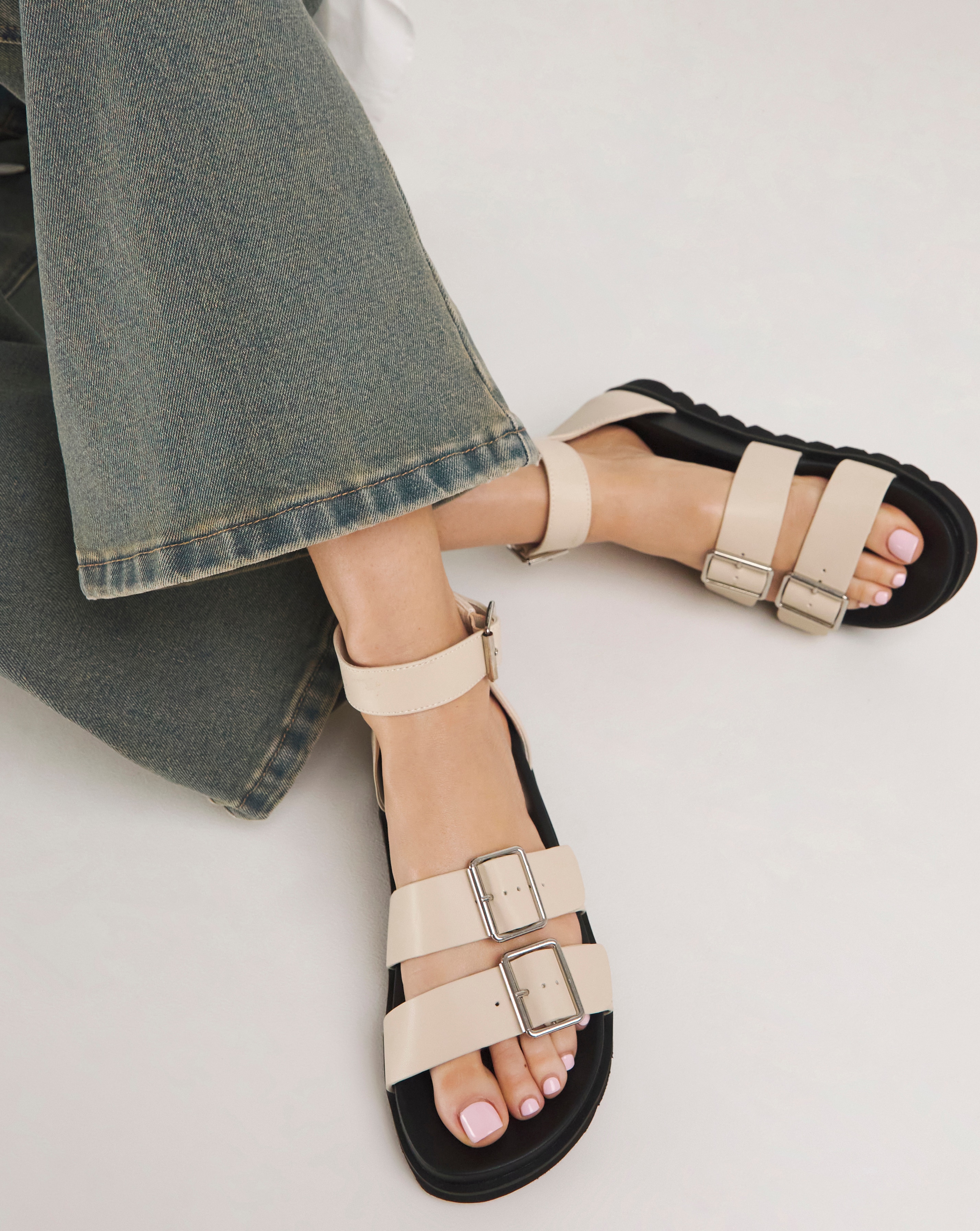 Footbed Two Strap Sandal Wide