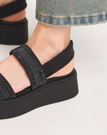 Pixie Ruched Strapped Flatform Sandals Extra Wide EEE Fit Simply Comfort