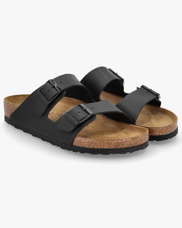 Birkenstock Mens Arizona Birko-Flor Black Two Bar Mules Standard Width