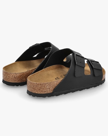 Birkenstock Mens Arizona Birko-Flor Black Two Bar Mules Standard Width