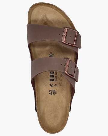 Birkenstock Mens Arizona Birko-Flor Mocca Two Bar Mules Standard Width