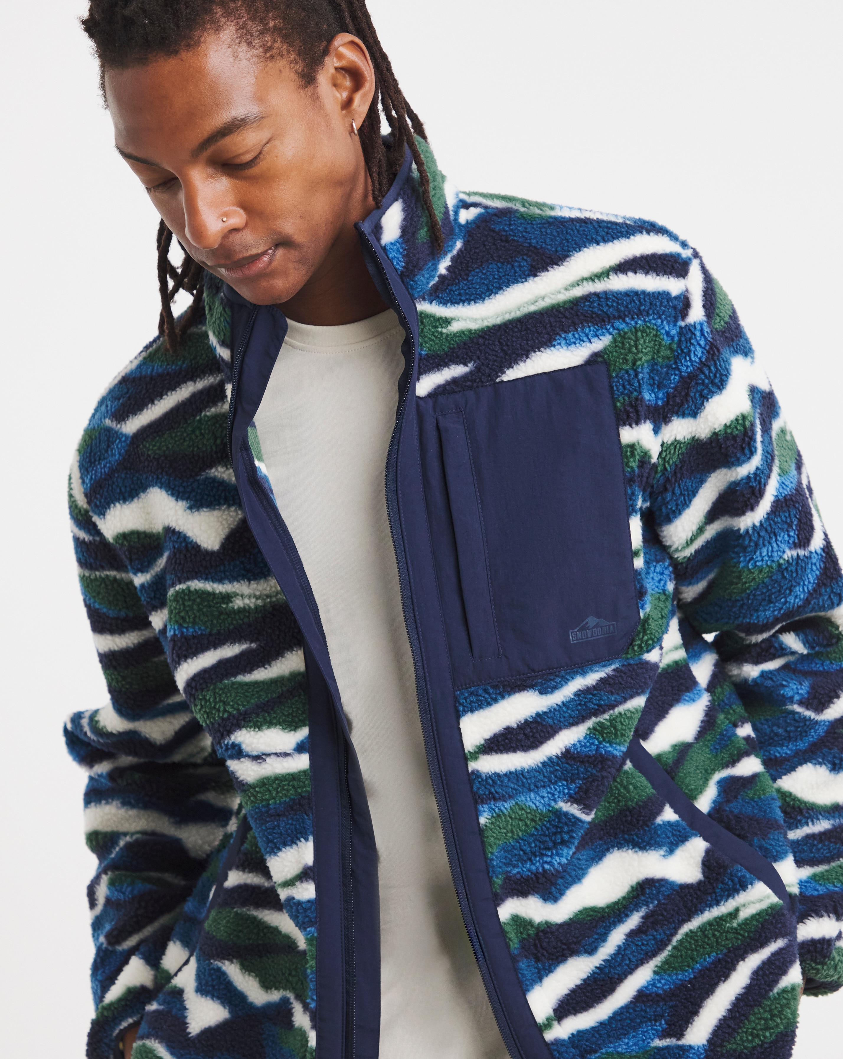 New In - Snowdonia Full Zip Printed Fleece