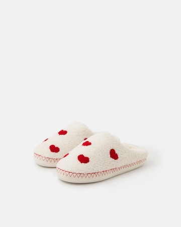 Accessorize Heart Teddy Mule Slippers