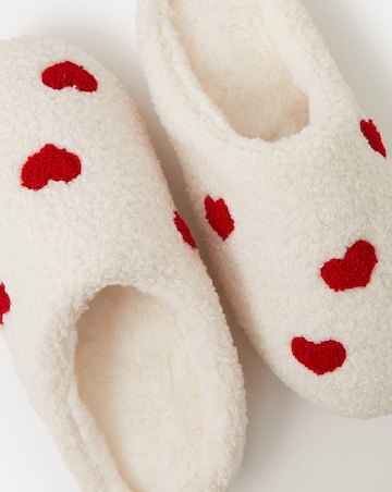 Accessorize Heart Teddy Mule Slippers