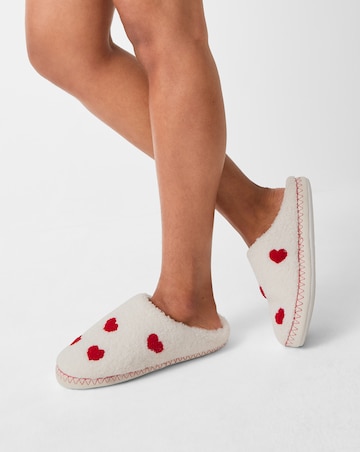 Accessorize Heart Teddy Mule Slippers