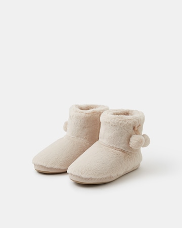 Accessorize Super Soft Pom Pom Slipper Boots