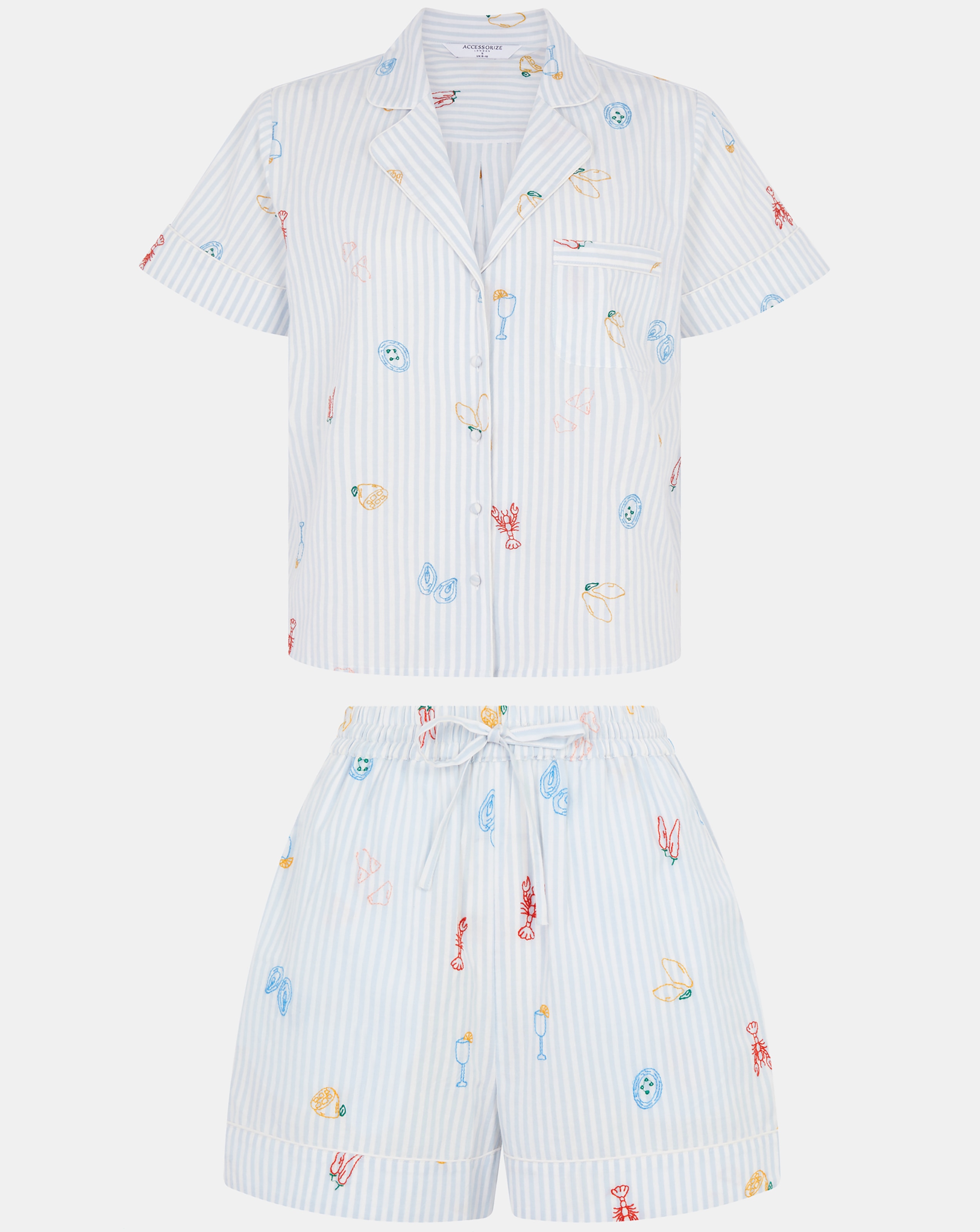 New In - Accessorize Embroidered Pyjamas Set