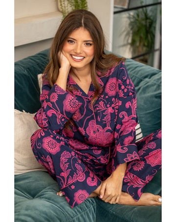 Pour Moi Pure Cotton Button Through Revere Collar Pyjama Set