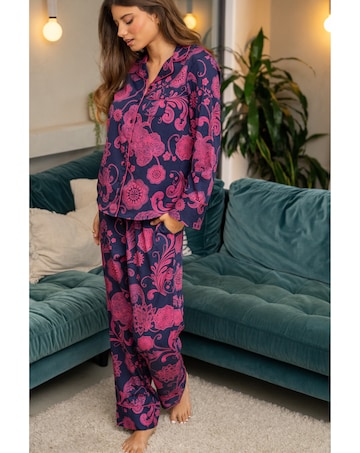 Pour Moi Pure Cotton Button Through Revere Collar Pyjama Set