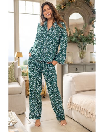 Pour Moi Pure Cotton Button Through Revere Collar Pyjama Set