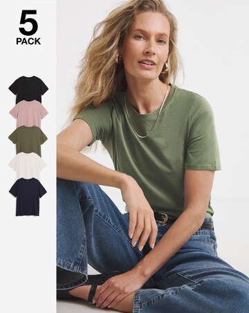 5 Pack Crew Neck Short Sleeve T-Shirt