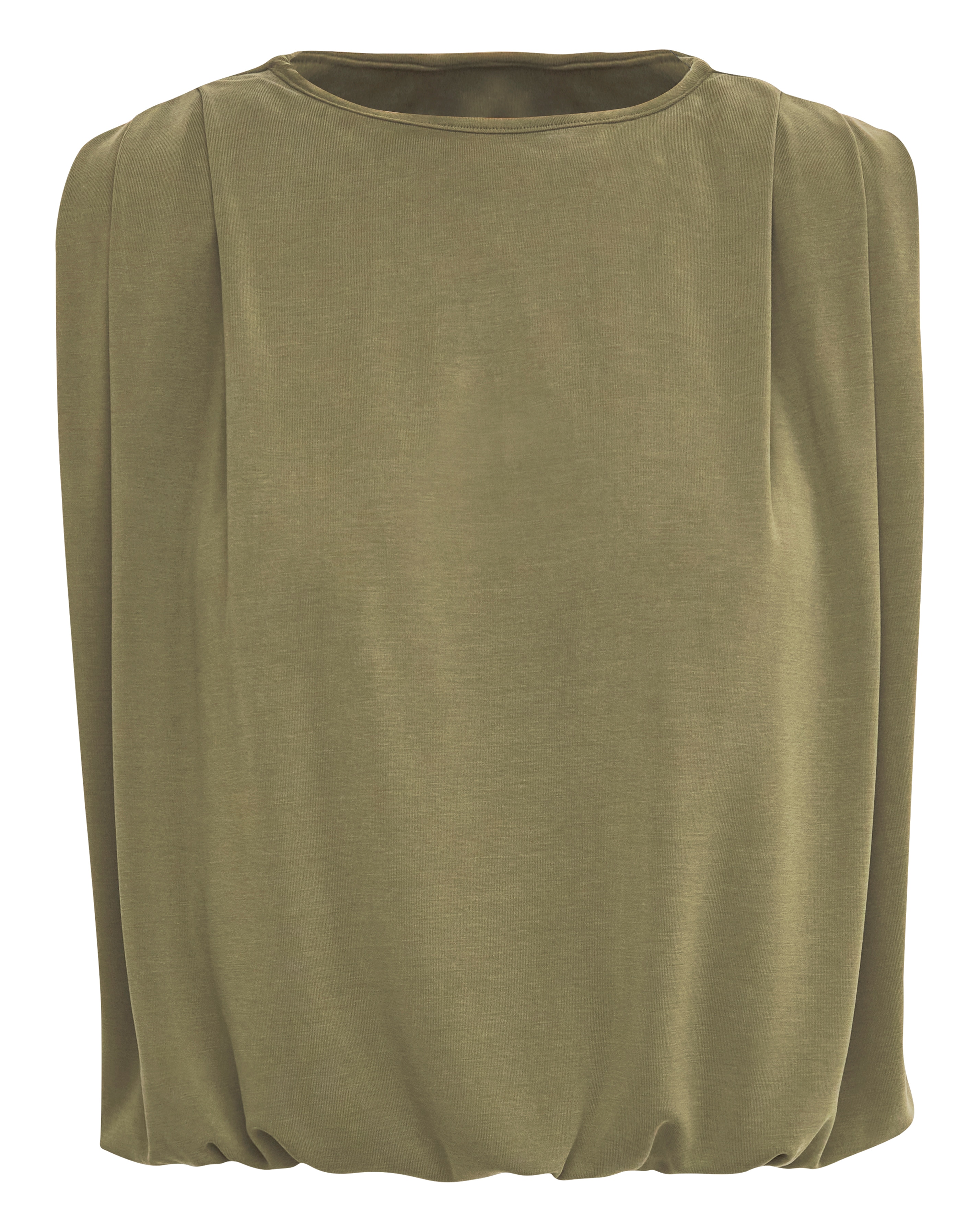 Anthology Khaki Modal Shoulder Pad Top