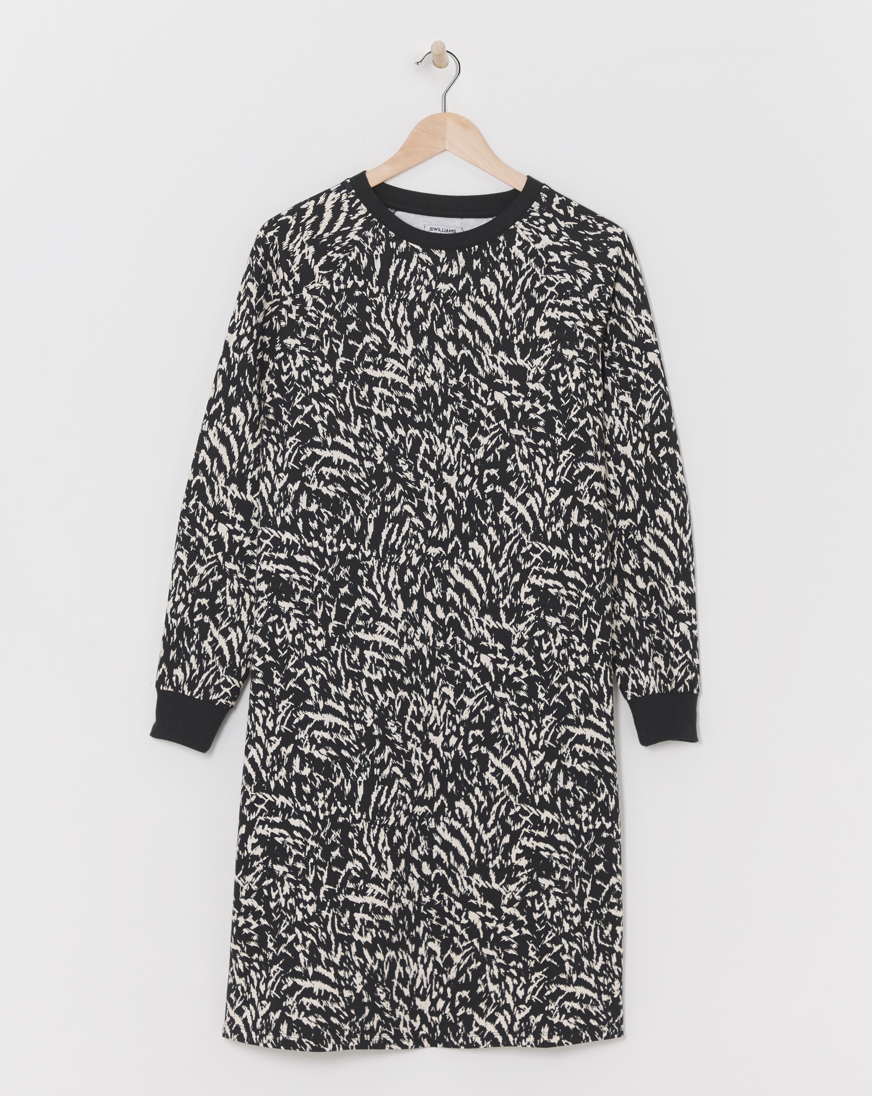 Printed Crew Neck Sweat Dress