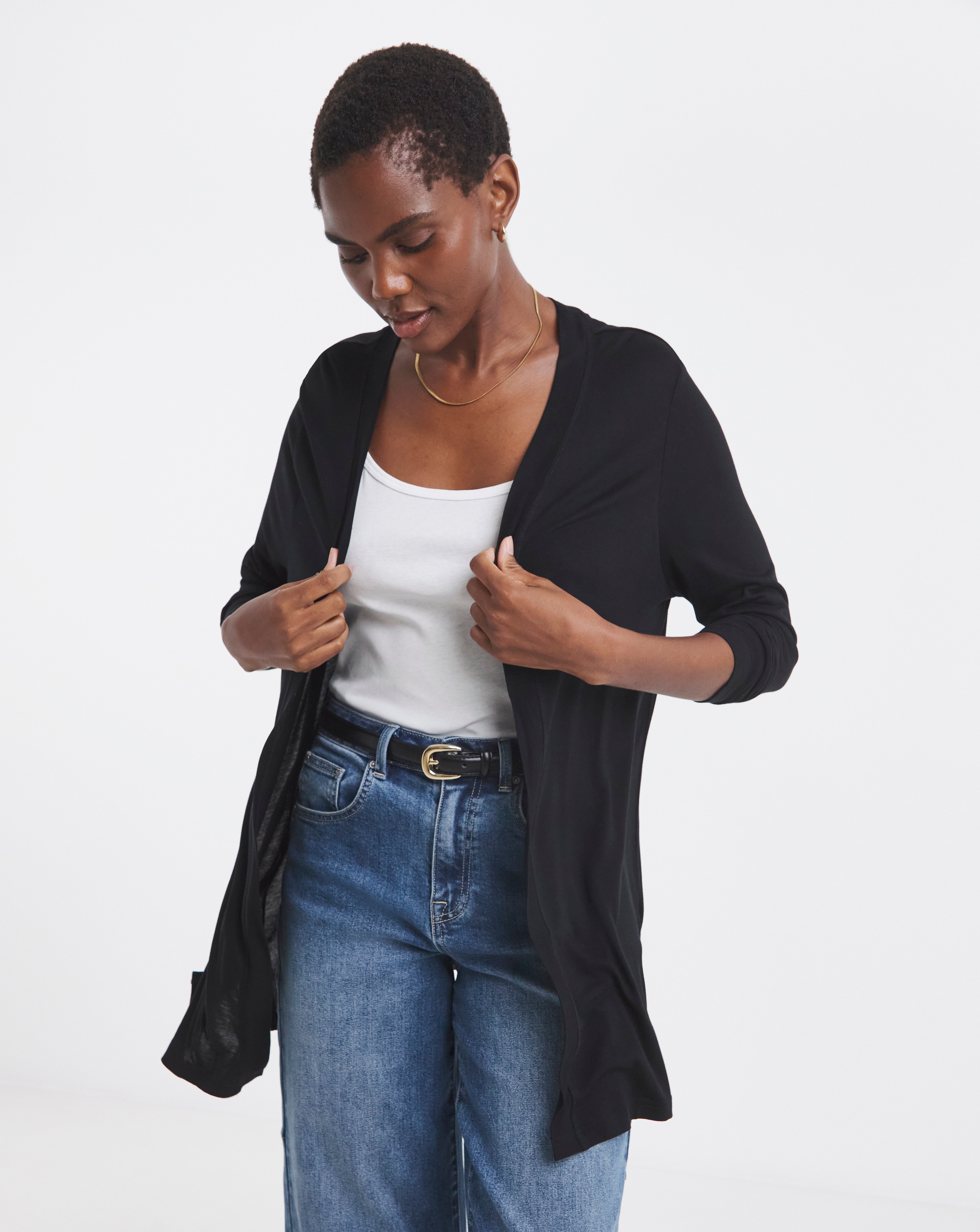 Black Edge to Jersey Cardigan