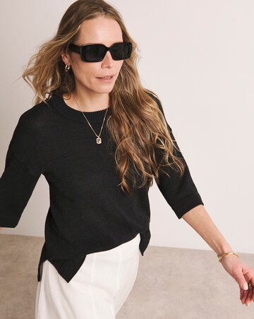 LOOSE STITCH LINEN BOXY SHORT SLEEVE