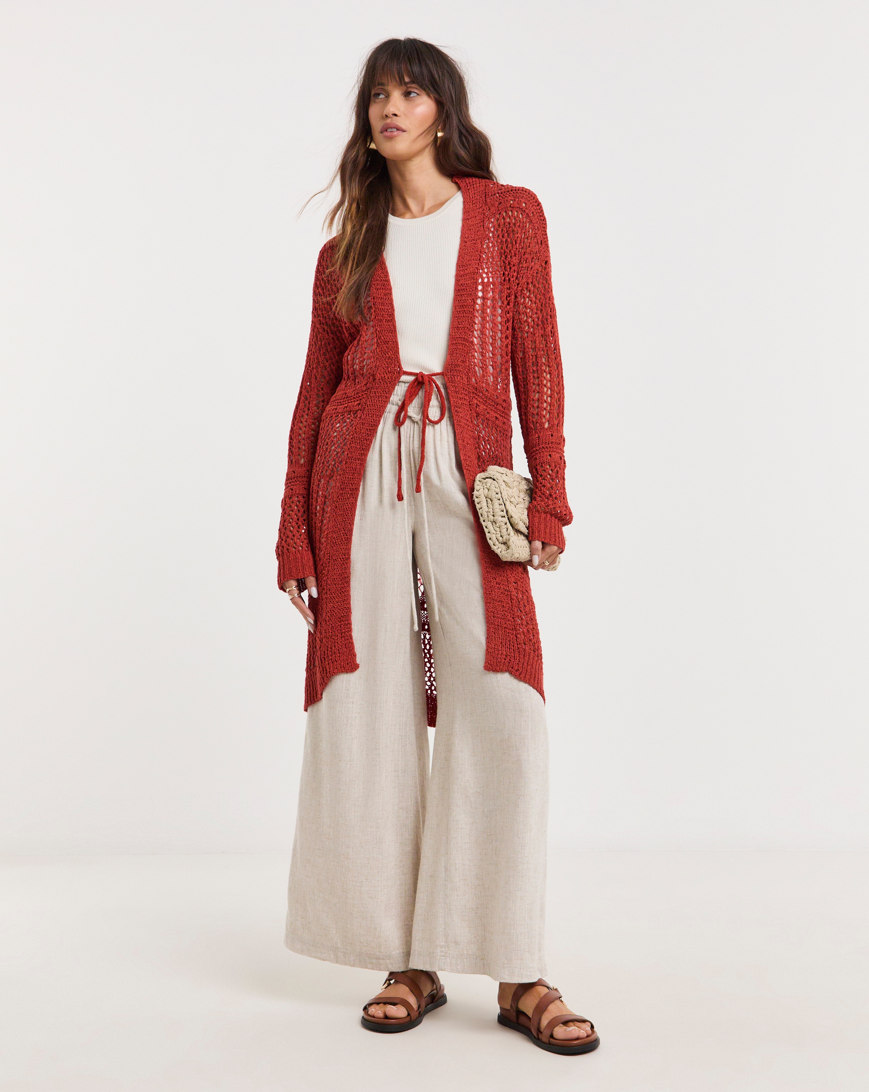 TIE FRONT MAXI CARDIGAN