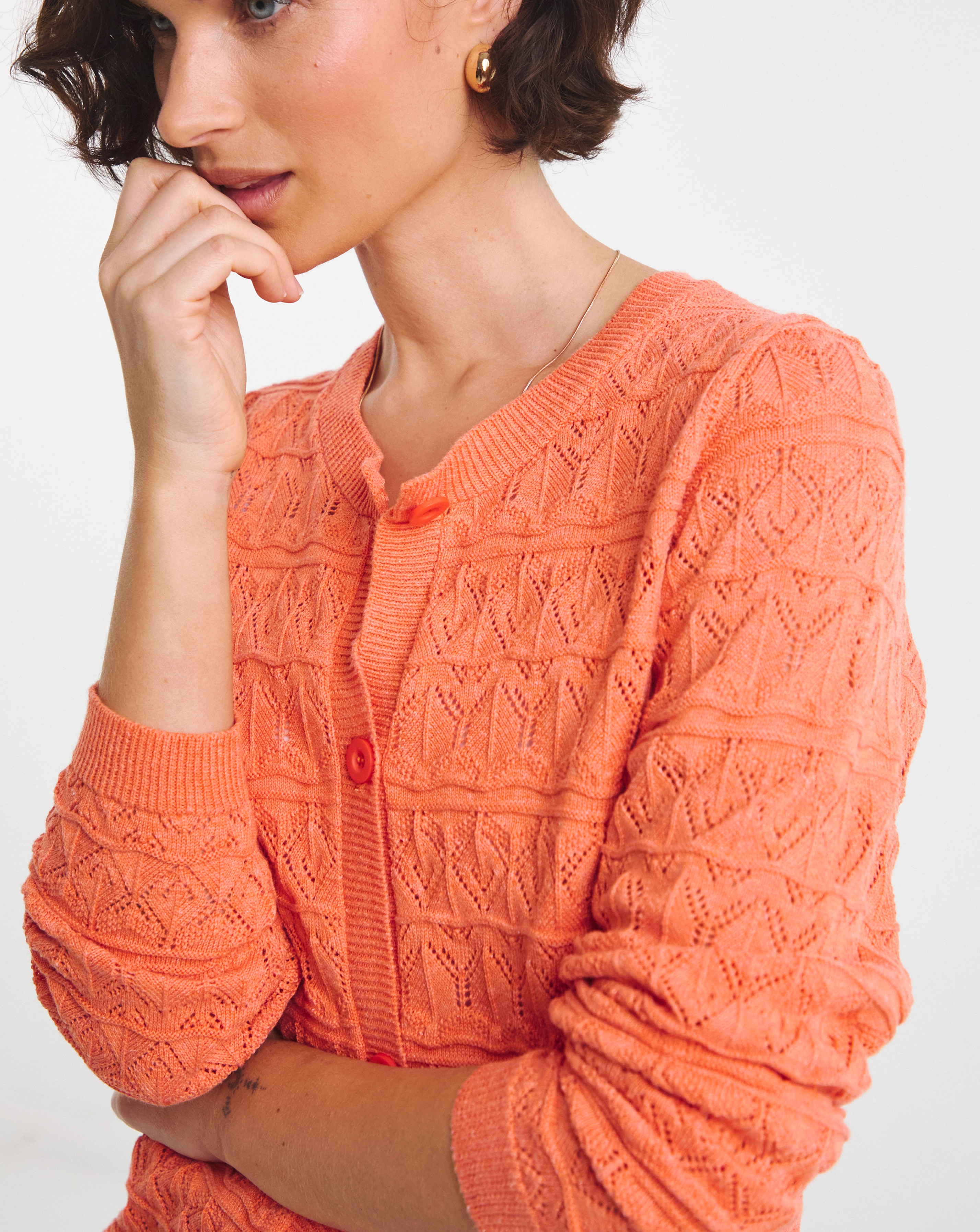 POINTELLE CARDIGAN