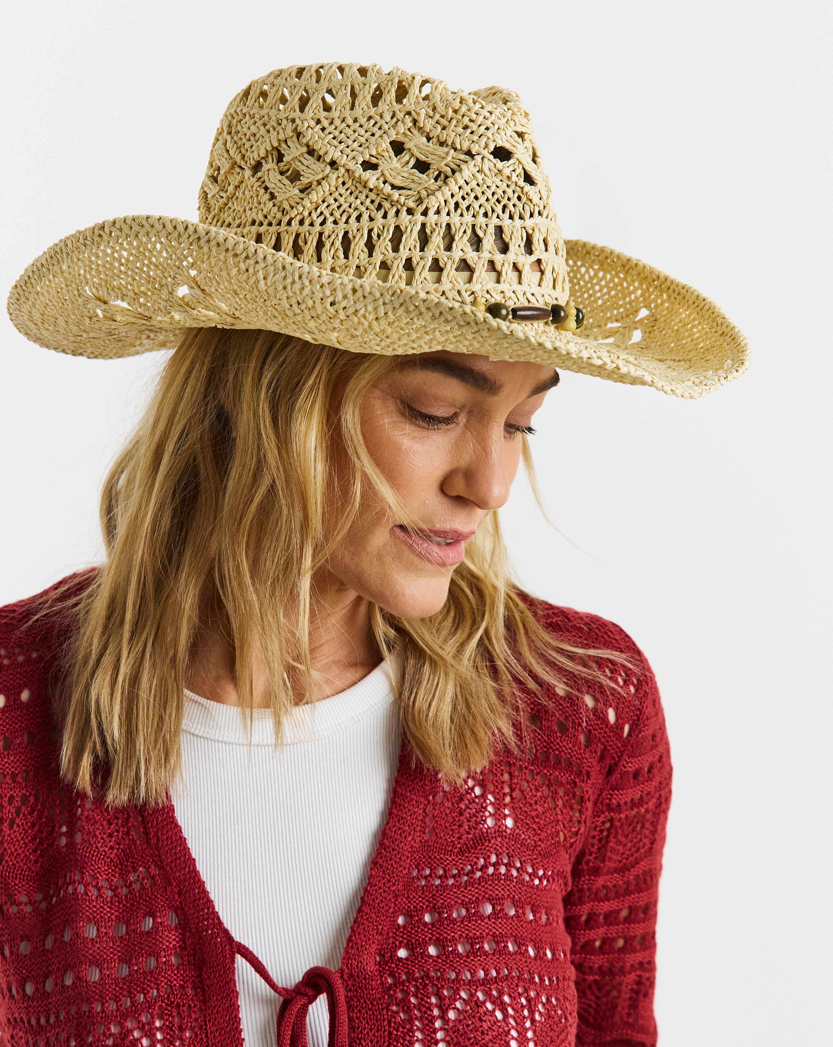 New In - Bead Detail Western Cowboy Hat