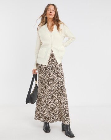 Ivory button Through Cardigan