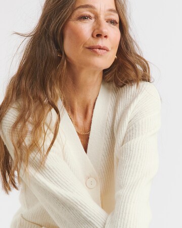 Ivory button Through Cardigan