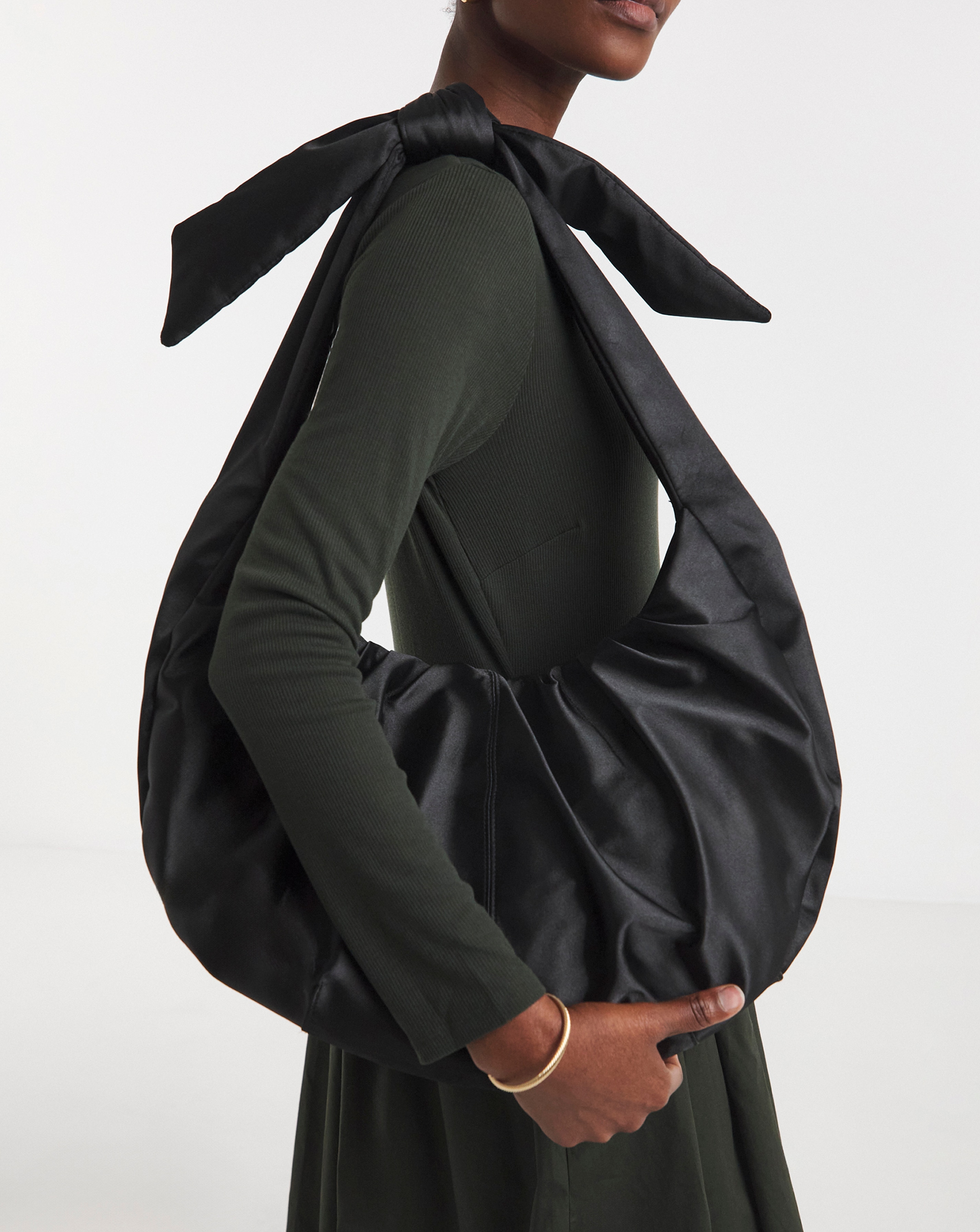 Satin Bow Detail Tote Bag