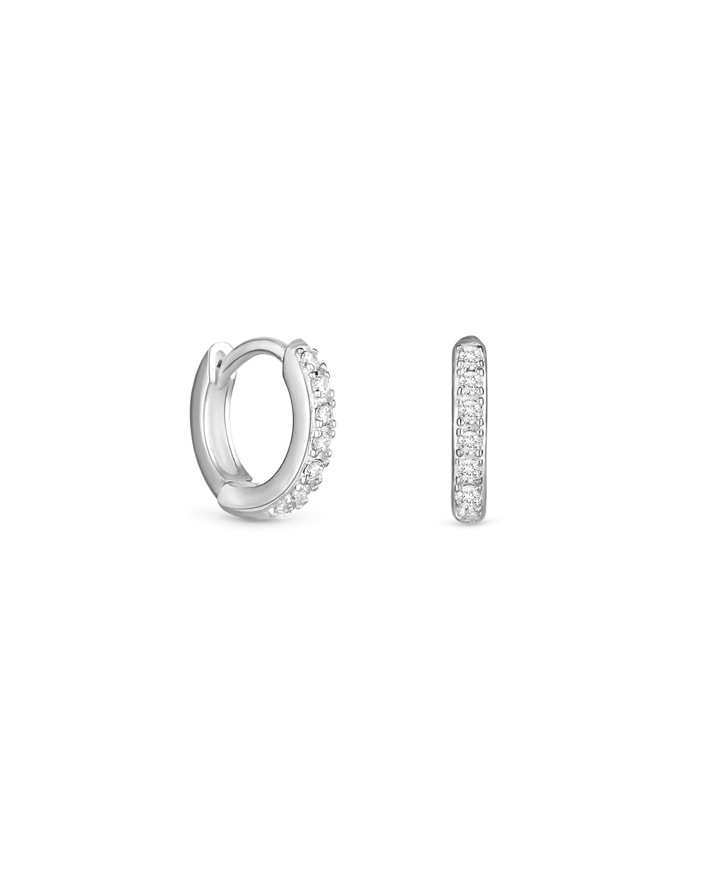 Sterling Silver 925 CZ Mini Hoops