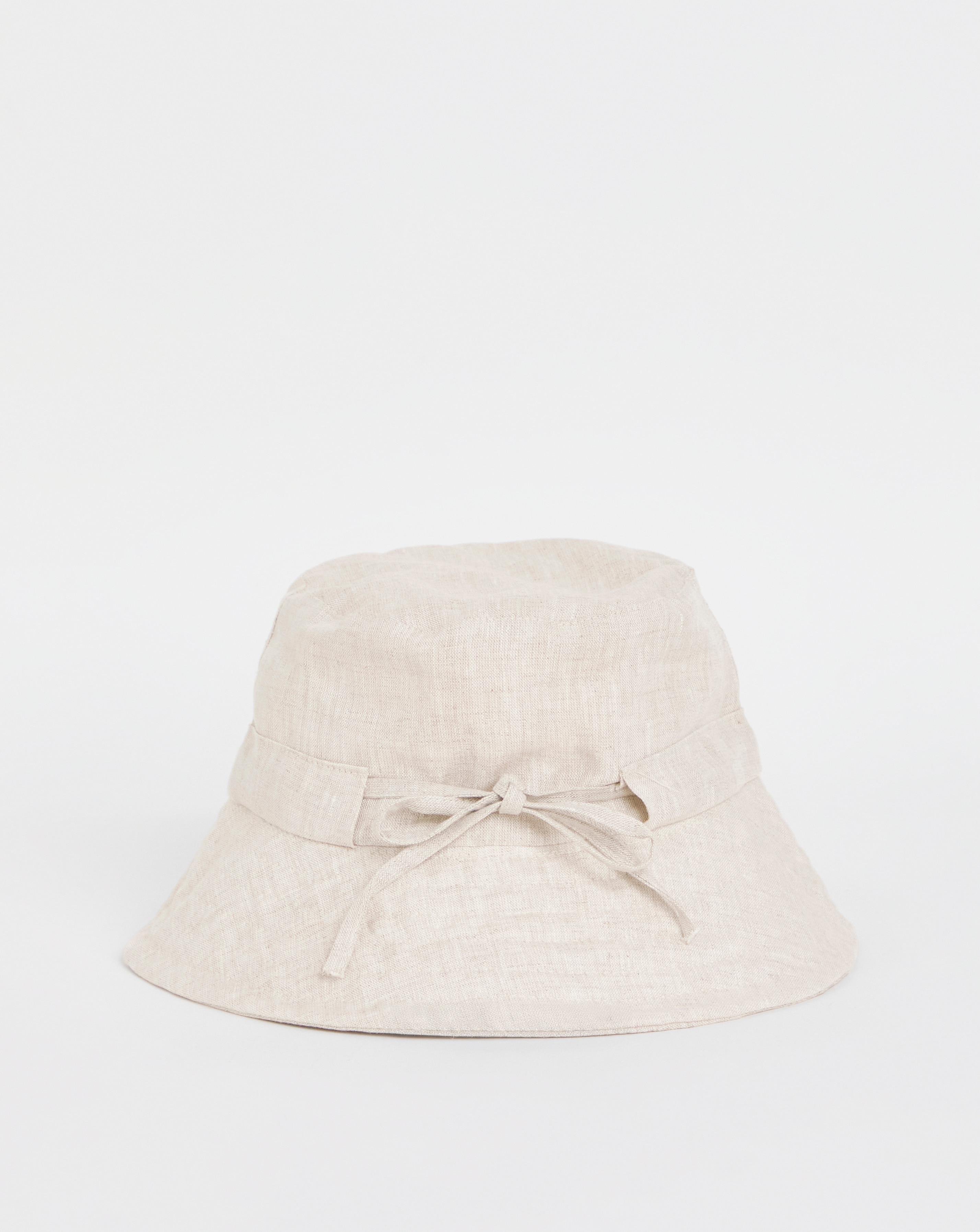 Linen Bow Detail Bucket Hat