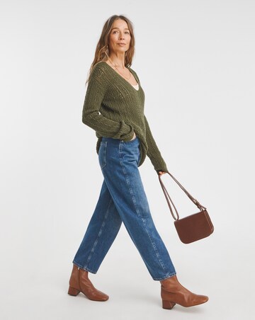 POINTELLE ALL OVER STITCH V NECK TUNIC