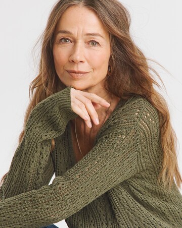 POINTELLE ALL OVER STITCH V NECK TUNIC