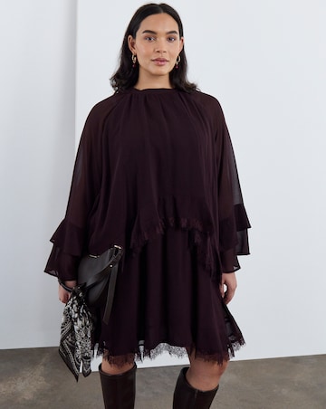 Simply Be Chocolate Lace Skater Dress