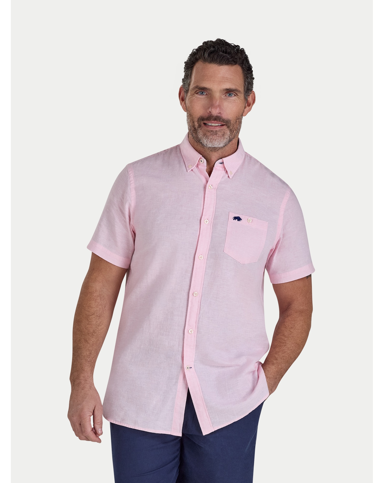 New In - Raging Bull SS Classic Linen Shirt