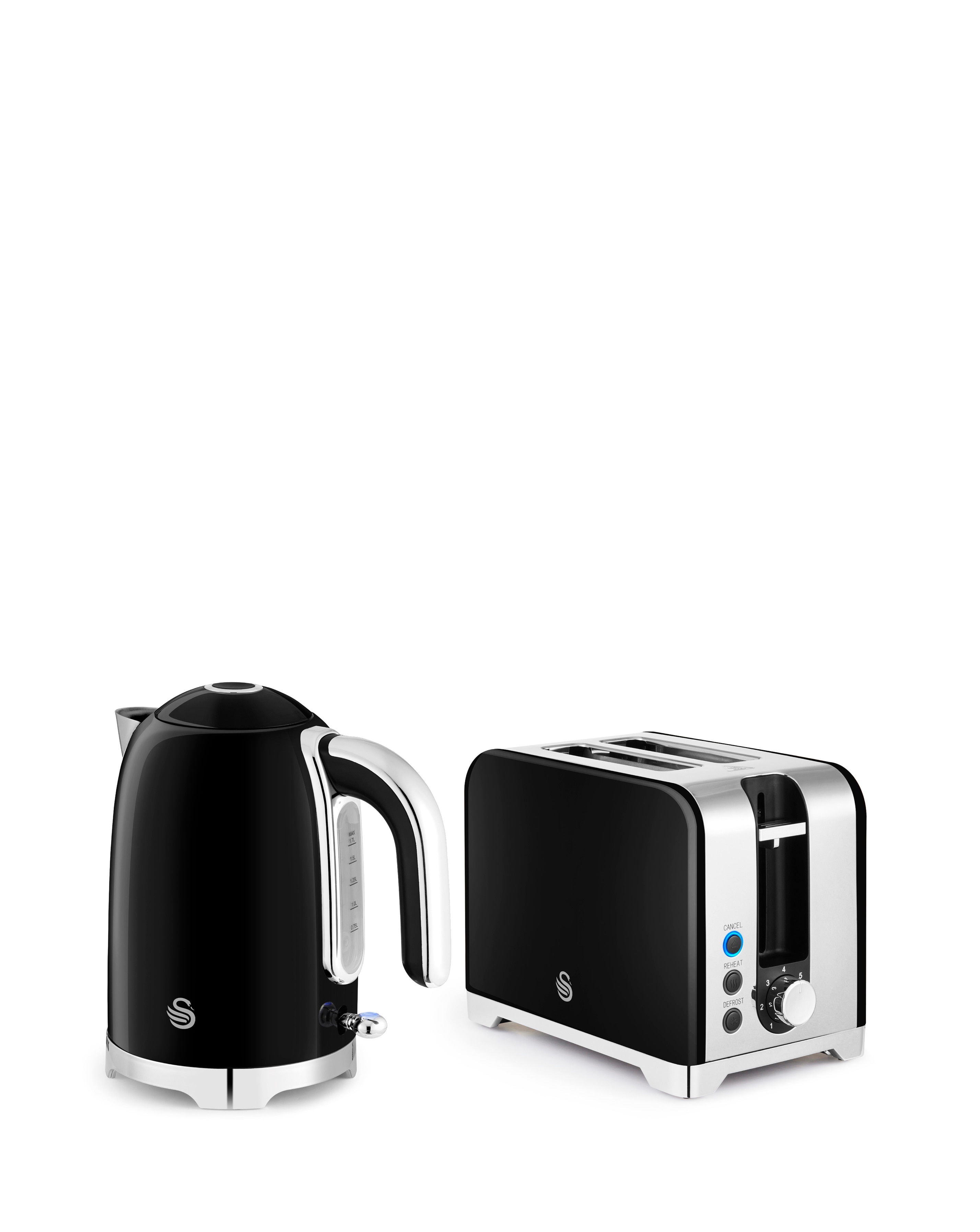 Swan Solace Kettle & Toaster Set Black