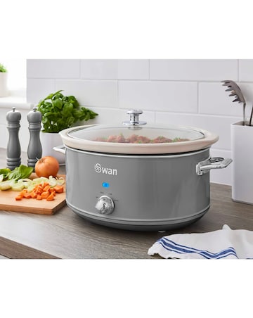 Swan 6.5L Slow Cooker - Retro Grey