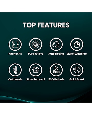 Hisense KitchenFit 5i Series WF5I1045BBQ 10.5kg Washing Machine - Black