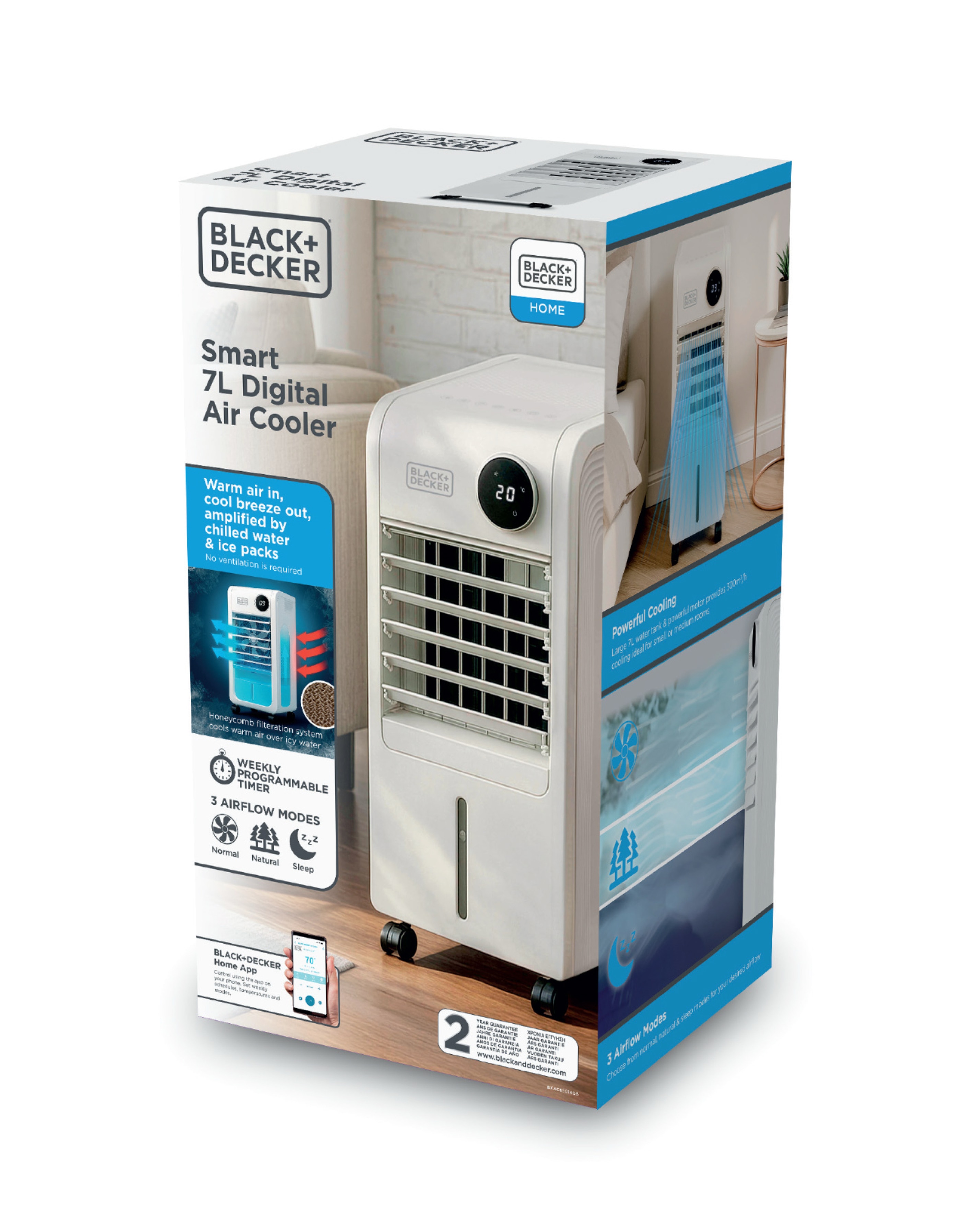 New In - Black&Decker 7L 2 in 1 Smart Air Cooler