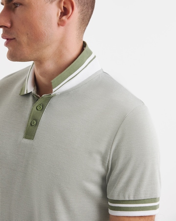 Tipped Jacquard Pique Polo Shirt Long