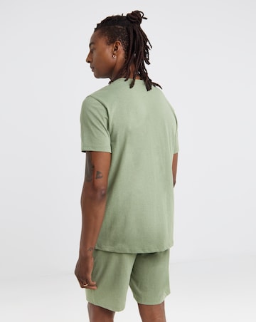 Marl Grandad T-Shirt And Short PJ Set