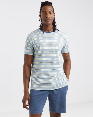 Marl Stripe T-Shirt And Short PJ Set