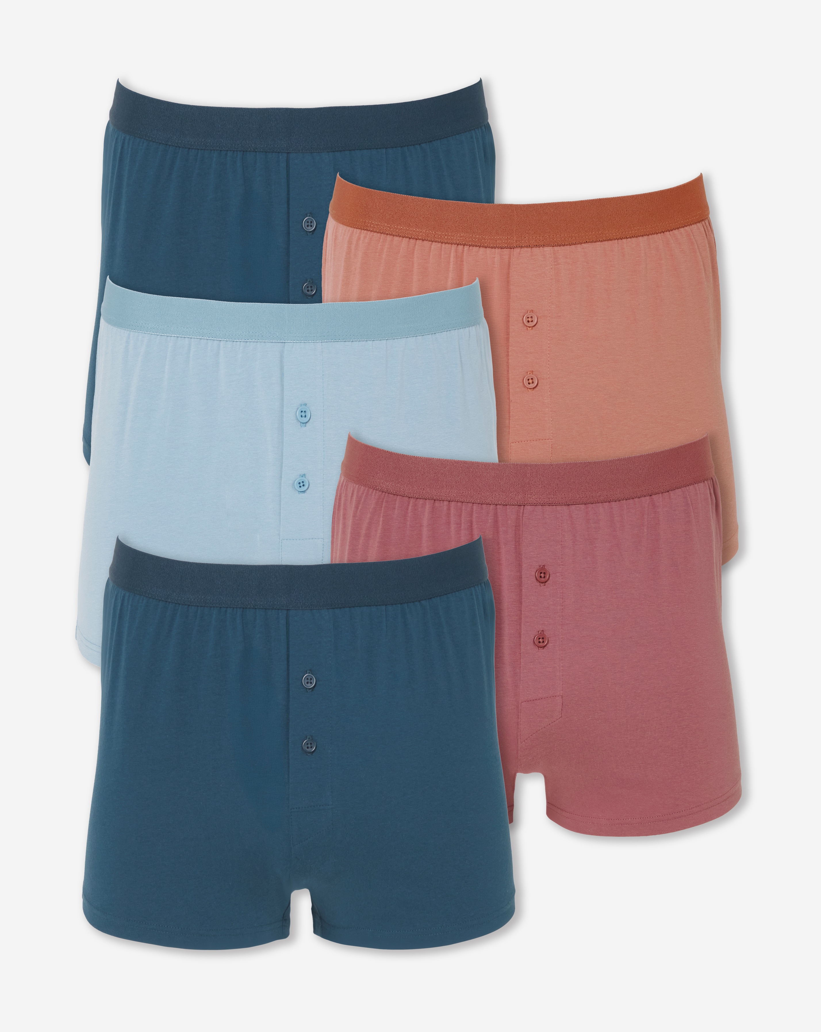 New In - 5 Pack Solid Colour Loose Boxers