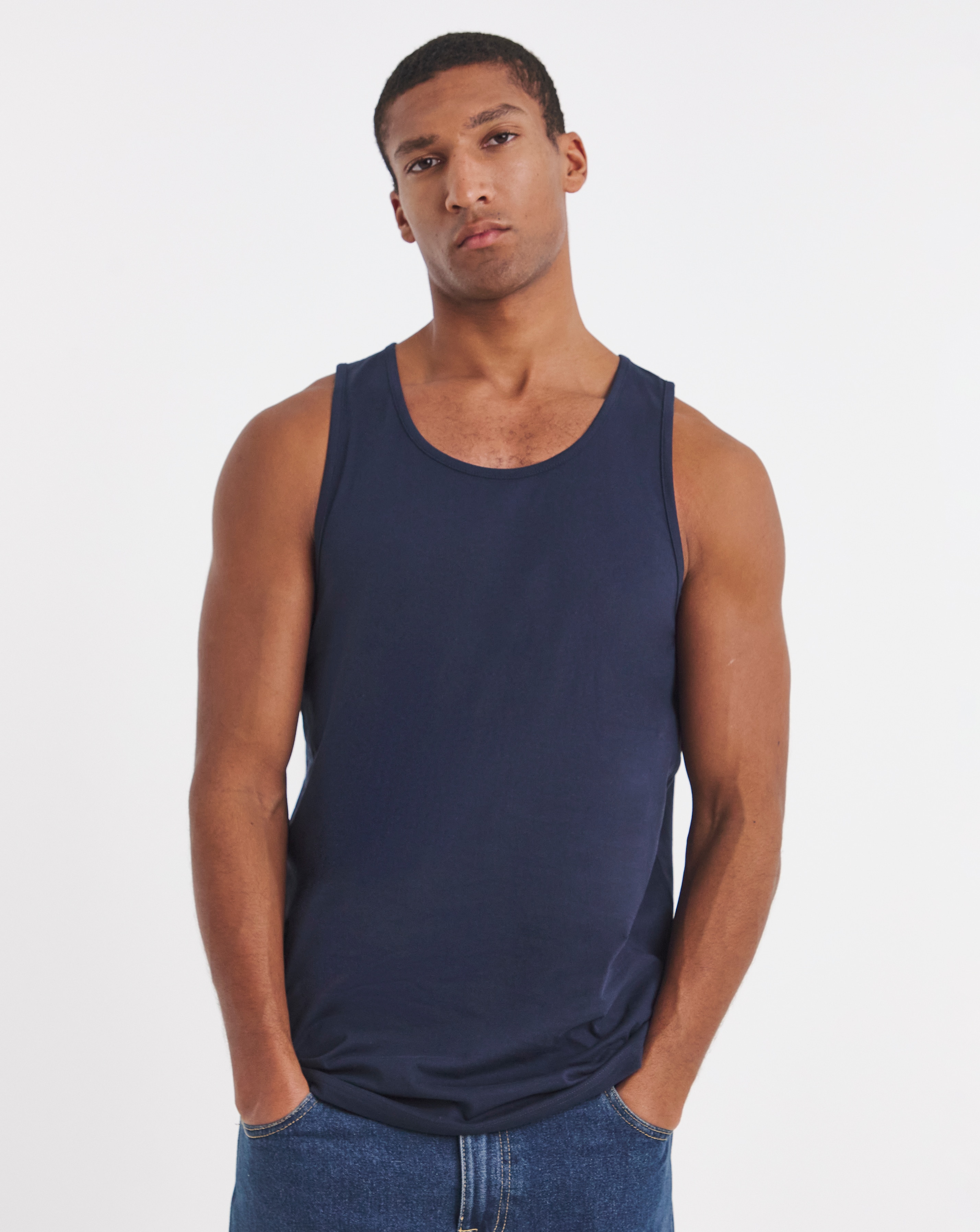 New In - Basic Navy Vest Long