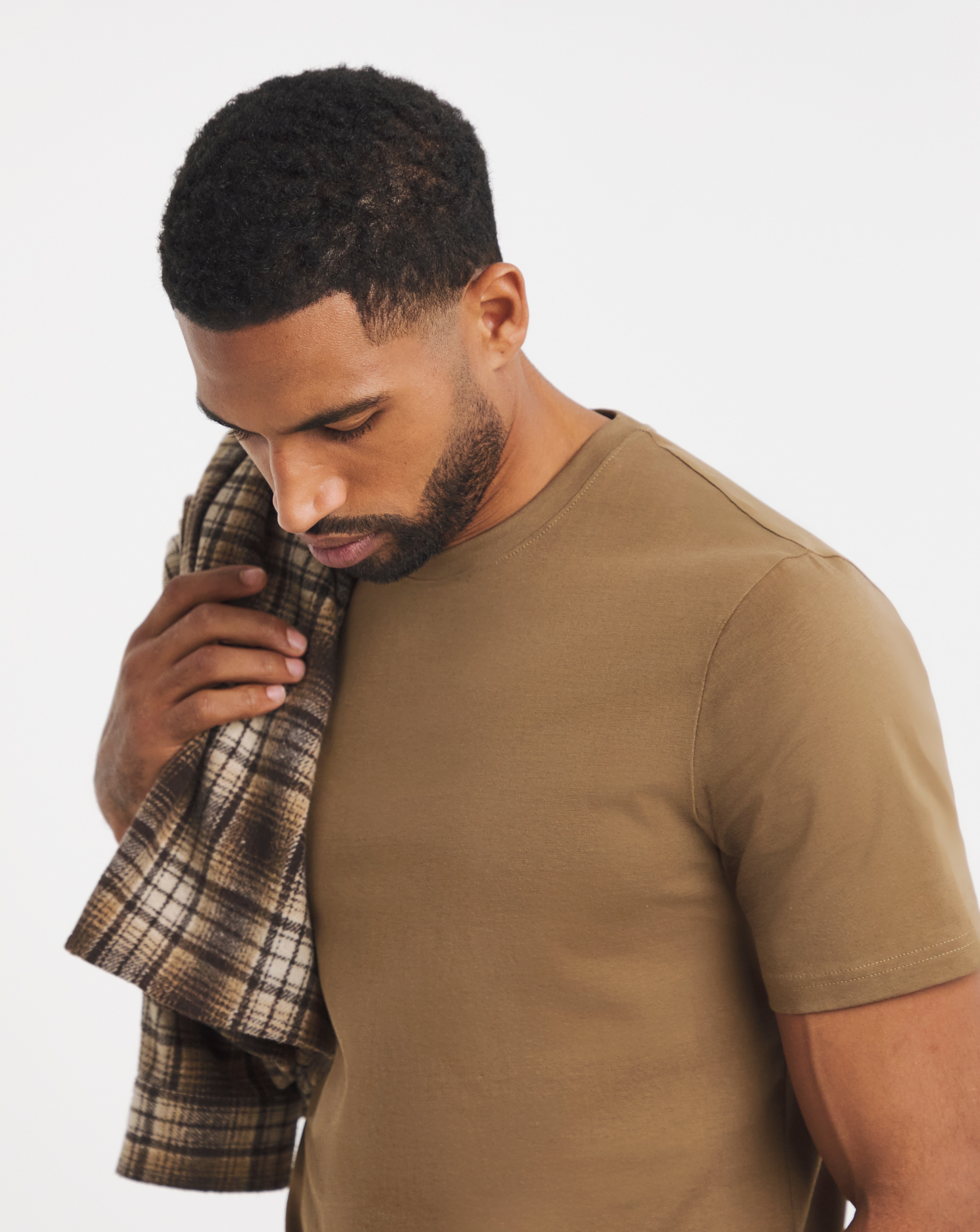 Crew Neck T-Shirt Long - Beige