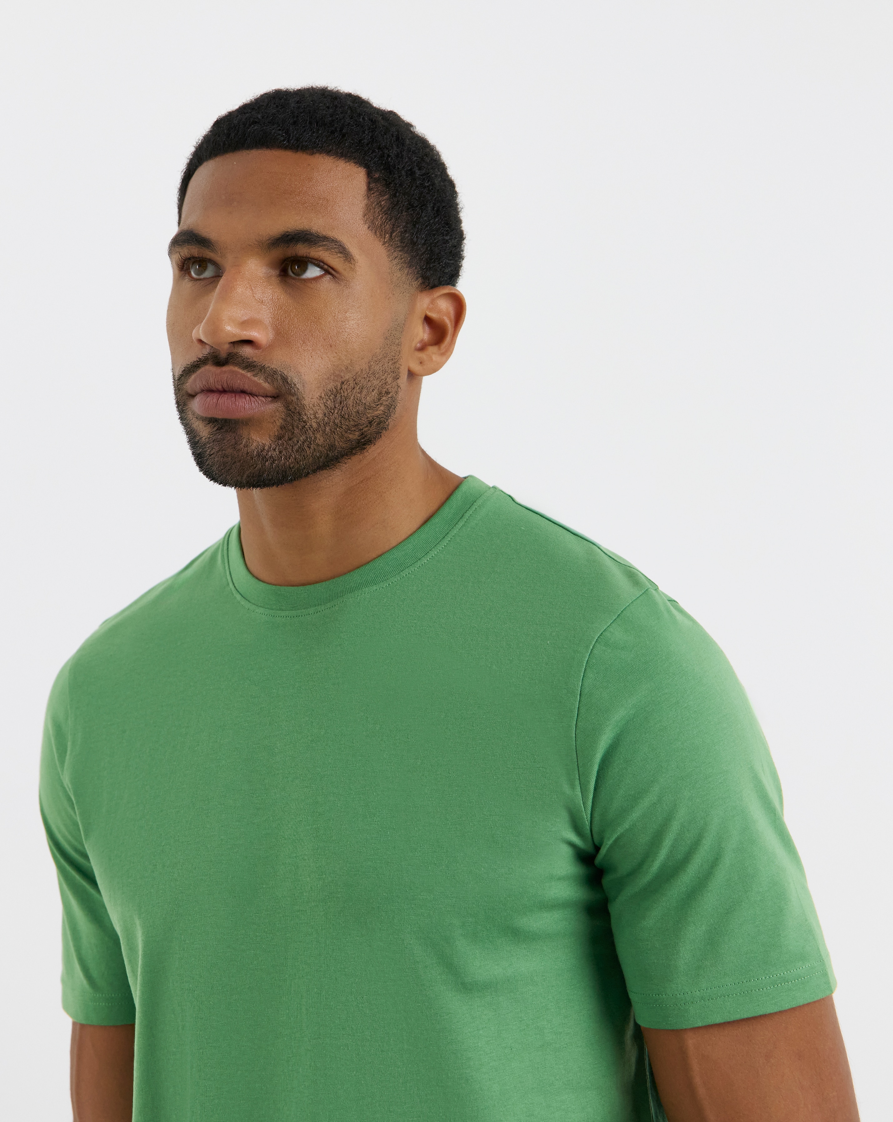 New In - Pure Cotton Crew Neck T-Shirt Long-Green
