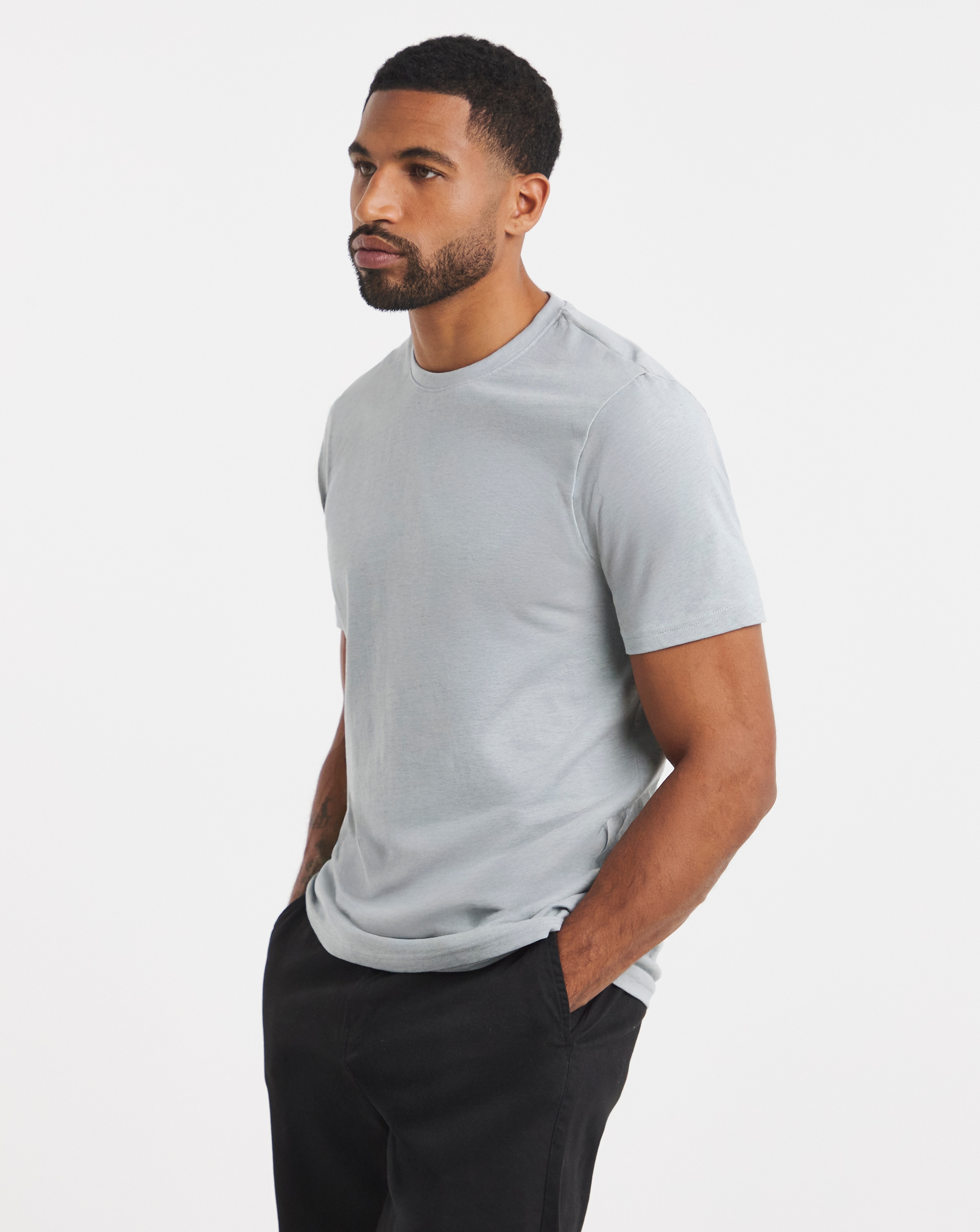 New In - Pure Cotton Crew Neck T-Shirt Long -