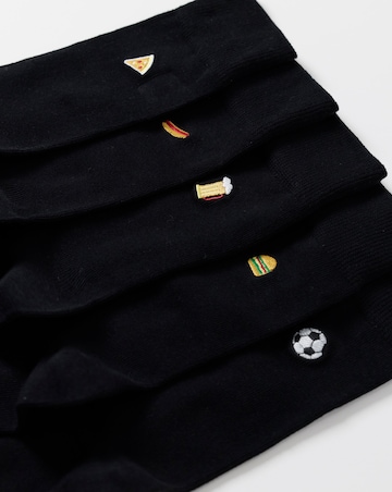 5 Pack Embroidered Socks