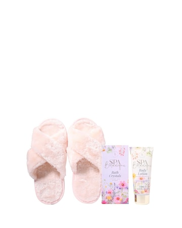 The Kind Edit Co. Spa Boutique Slipper and Bathng Gift Set