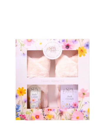The Kind Edit Co. Spa Boutique Slipper and Bathng Gift Set