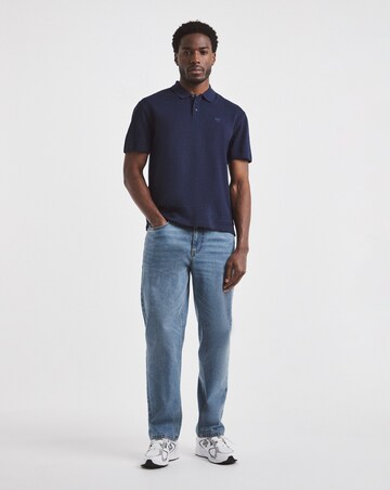 Union Relaxed Fit Pique Polo - Navy