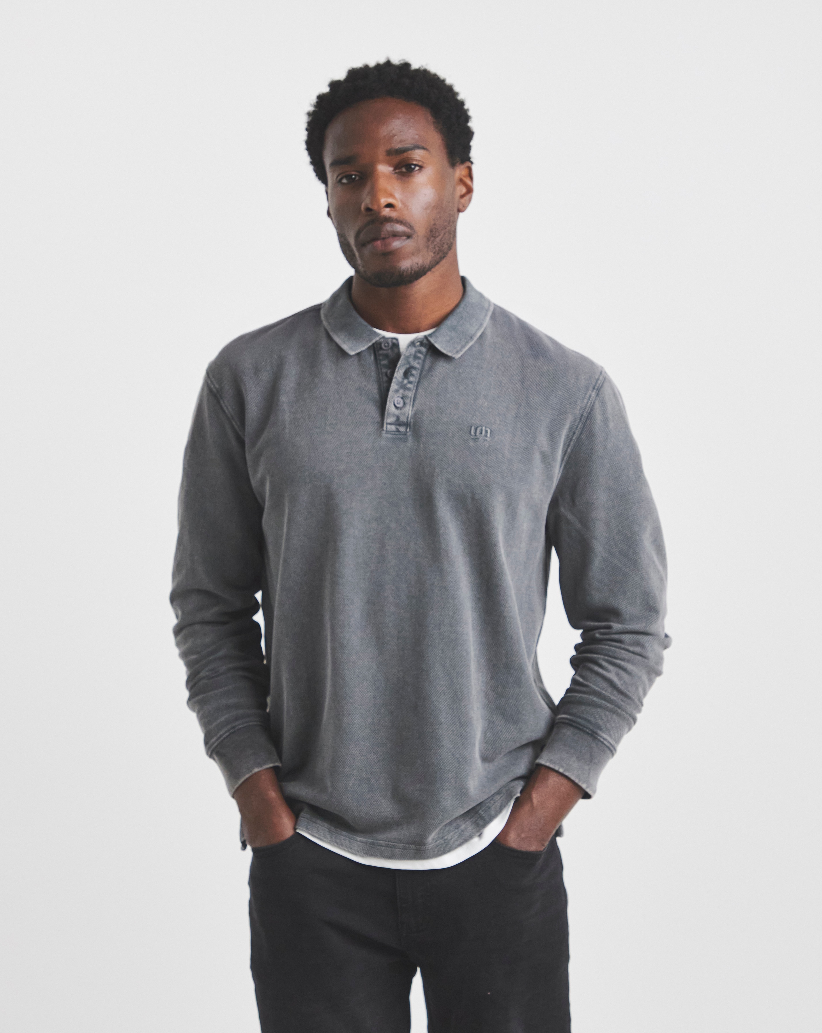 Union Garment Dyed Long Sleeve Polo