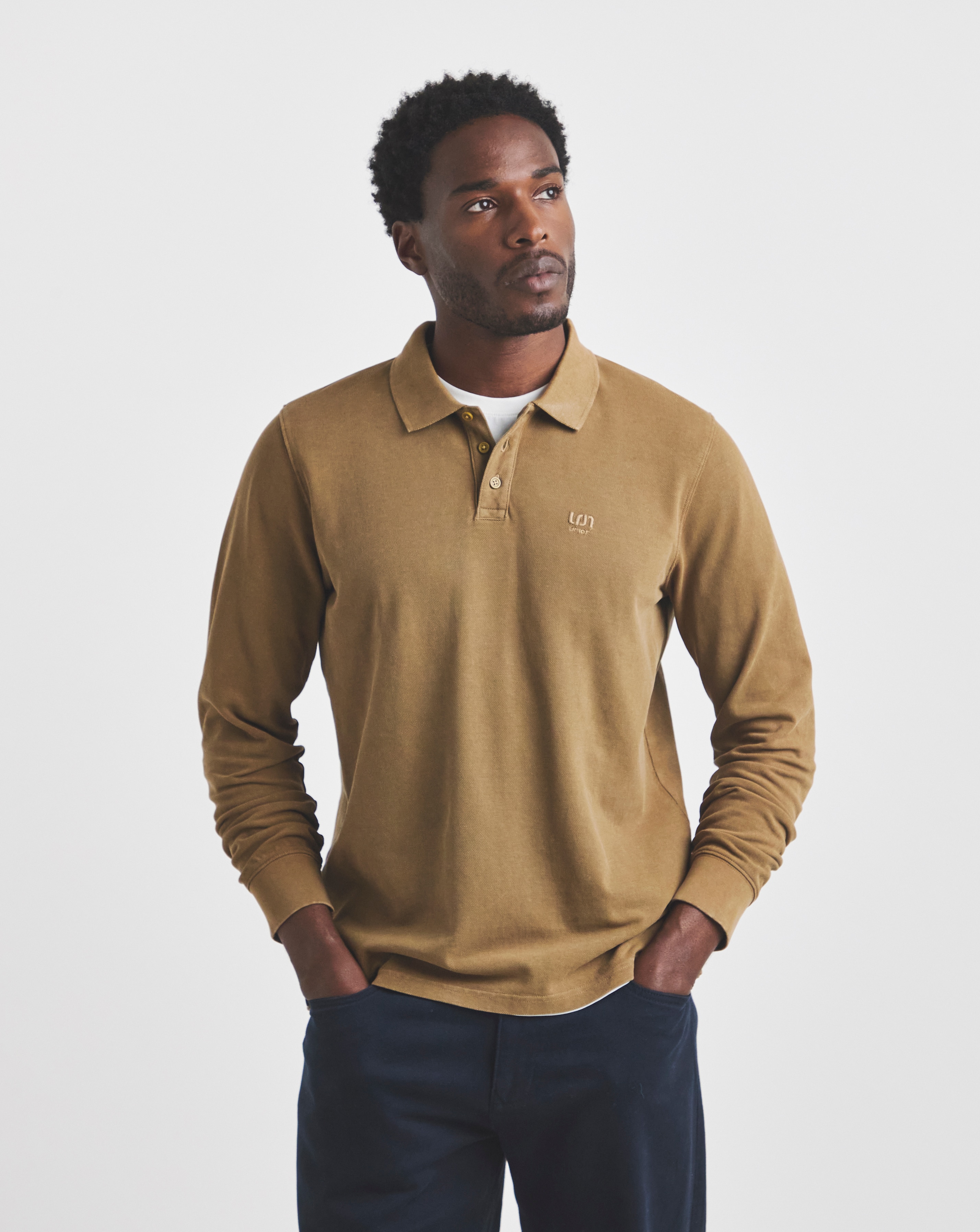 Union Garment Dyed Long Sleeve Polo